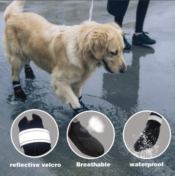 JATEN Dog Shoes with Waterproof Anti-Slip Soft Soles Grip Booties Size 2 - Picture 6 of 9